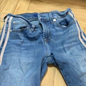 7 pink stripe jeans